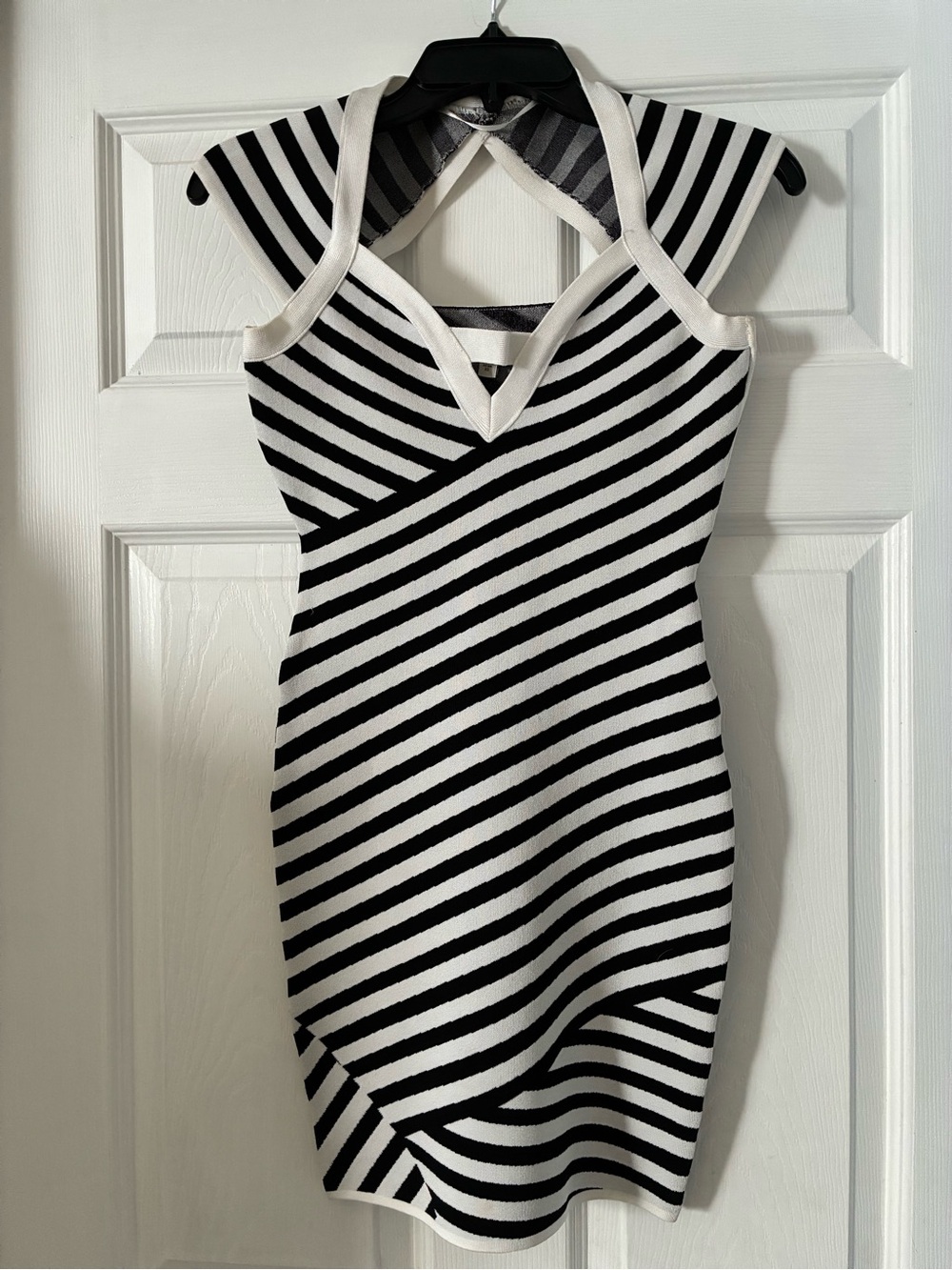 GUESS body hugging evening striped short dress early 2000